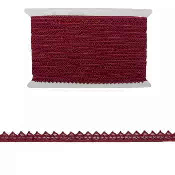 Кружево CL-001, 8мм*20м, х/б (JD037 красный)