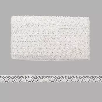 Кружево CL-024, 15мм*20м, х/б (белый)