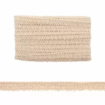 Кружево CL-024, 15мм*20м, х/б (неотбеленный)