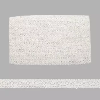 Кружево CL-048, 12мм*20м, х/б (белый)