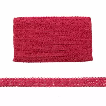 Кружево CL-048, 12мм*20м, х/б (JD037 красный)