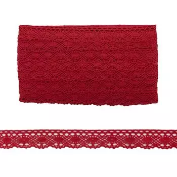 Кружево CL-071, 20мм*20м, х/б (JD037 красный)