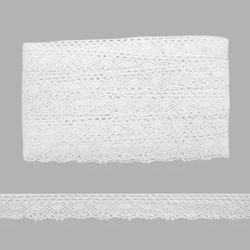 Кружево CL-071, 20мм*20м, х/б (белый)