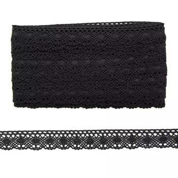 Кружево CL-071, 20мм*20м, х/б (черный)