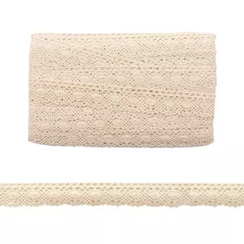 Кружево CL-071, 20мм*20м, х/б (неотбеленный)