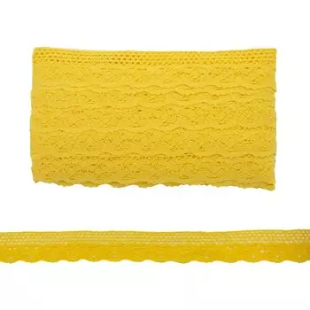 Кружево CL-091, 33мм*20м, х/б (JD013 желтый)