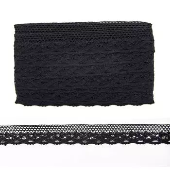 Кружево CL-091, 33мм*20м, х/б (черный)