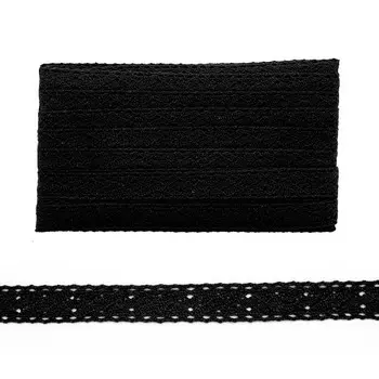 Кружево CL-103, 20мм*20м, х/б (черный)