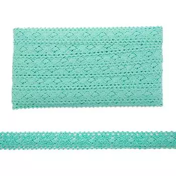 Кружево CL-103, 20мм*20м, х/б (JD074 св.бирюзовый)