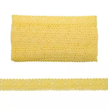 Кружево CL-103, 20мм*20м, х/б (JD010 св.желтый)