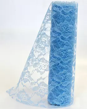 Кружево гипюр 24см*4,57м (голубой)
