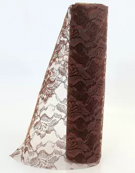 Кружево гипюр 24см*4,57м (коричневый)