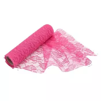 Кружево гипюр 24см*4,57м (ярко-розовый)