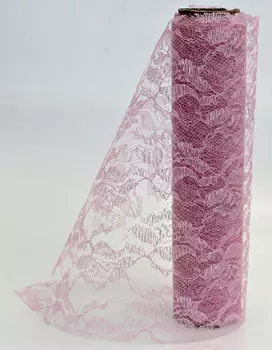 Кружево гипюр 24см*4,57м (розовый)