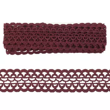 Кружево гипюр LACH-1105 33мм*3,4 м (+/- 4 см), 125 бордо
