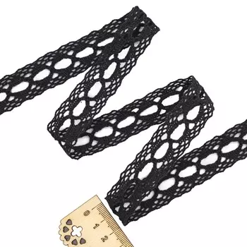 Кружево х/б 7550-L0132 20мм*20м (черный)