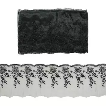 Кружево капрон 11см*13,71м 0574-5001 (черный)