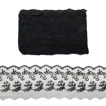 Кружево капрон 16,7см*13,71м 0574-6002 (черный)