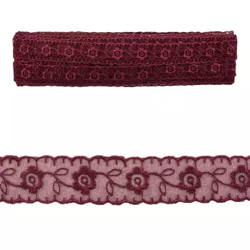 Кружево капрон 2,2см*13,71м 0574-1003 (A574 бордо)