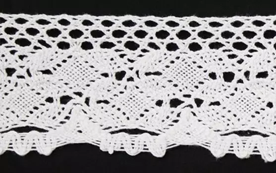 Кружево LACR1124, 45мм*25м х/б (белый)