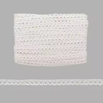 Кружево LACR287Y, 10мм*25м х/б (белый)