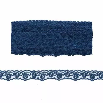 Кружево органза, 23мм*13,71м (055 т.синий)