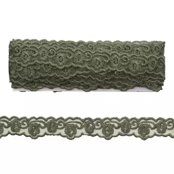 Кружево органза, 23мм*6,8 м (+/- 4 см), 097 хаки