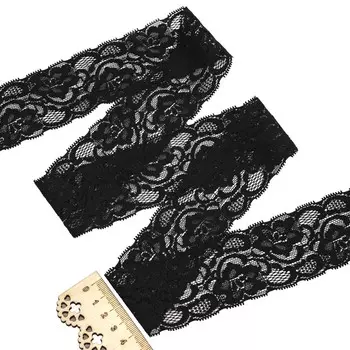 Кружево стрейч 2621, 45мм *25м. (черный)