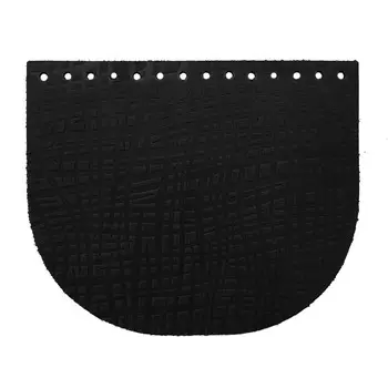 Крышечка для сумки Абстр Штрихи, 20,4см*17,2см, дизайн №2016, 100% кожа (черный)