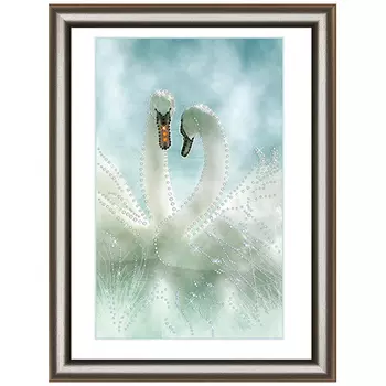 КС1039 Набор для изготовления картины со стразами Crystal Art Белые лебеди