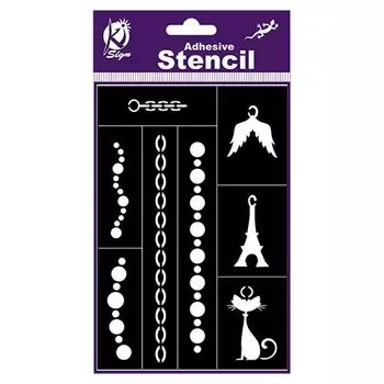 KS-BSL-001 Трафарет на клейкой основе 'Бижутерия 'Шик', 12х18см Ki Sign