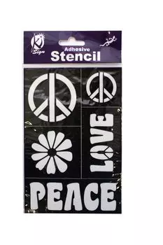 KS-BSL-009 Трафарет на клейкой основе 'PEACE N' LOVE', 12х18см Ki Sign