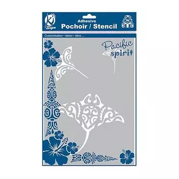 KS-BSXL-008 Трафарет на клейкой основе 'Скат маори', А4 Ki Sign