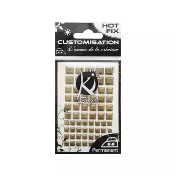 KS-C-MET-CAR Термоклеевые стразы металлик квадратные 6/8/10мм, 66шт Ki Sign (античная бронза)