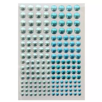 KS-C-METAL Термоклеевые стразы металлик круглые 3/4/5/6мм, 114шт Ki Sign (аква)