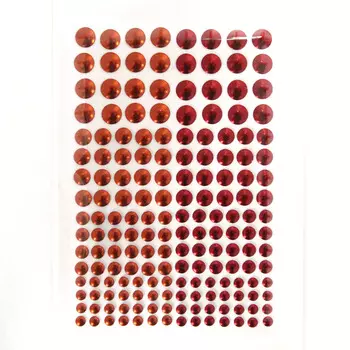 KS-C-METAL Термоклеевые стразы металлик круглые 3/4/5/6мм, 114шт Ki Sign (красный и оранжевый)