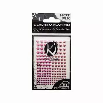 KS-C-METAL Термоклеевые стразы металлик круглые 3/4/5/6мм, 114шт Ki Sign (розовый)