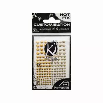 KS-C-METAL Термоклеевые стразы металлик круглые 3/4/5/6мм, 114шт Ki Sign (золотой)