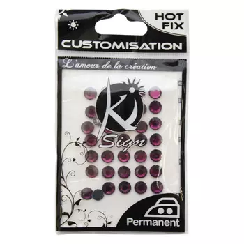 KS-C-STRASS-6 Термоклеевые стразы стеклянные 6мм, 35шт Ki Sign (пурпурный)