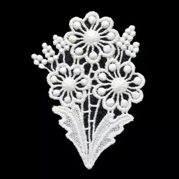 KS-MD22 Термоаппликация кружевная 'Букет цветов', 9*6,5см, 1шт Ki Sign