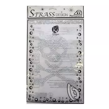 KS-MOSM017 Термоаппликация из страз 'Пиратский череп', металлик, 16*20см Ki Sign