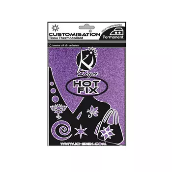 KS-TISSU Лист термоклеевой с глиттером для аппликаций, 15*20см Ki Sign (пурпурный)