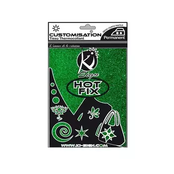 KS-TISSU Лист термоклеевой с глиттером для аппликаций, 15*20см Ki Sign (анисовый)