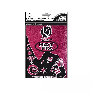 KS-TISSU Лист термоклеевой с глиттером для аппликаций, 15*20см Ki Sign (розовый)