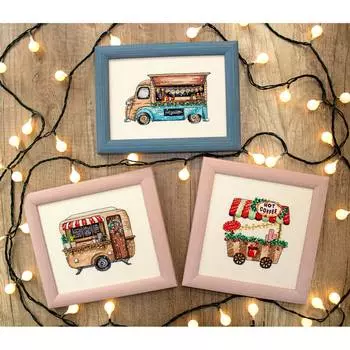 L8001 Набор для вышивания LetiStitch 'Счастливые праздники' 14x8см, 13x10см, 11x11см, 3 шт