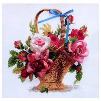 Л-009 Набор для вышивания 'Чарiвна Мить' 'Корзина с розами', 30*30 см