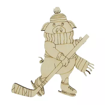 L-1000 Деревянная заготовка 'Хоккеист' 70*80*4мм Astra&amp;Craft