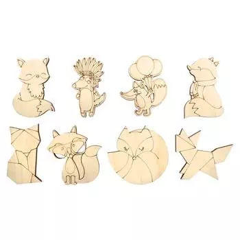 L-1036 Деревянная заготовка под магнит/значок 'Лисички'20,6*12,5см, уп.8шт Astra&amp;Craft