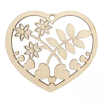 L-1047 Деревянная заготовка 'Сердечко' №5 7,0*8,0см АСТРА