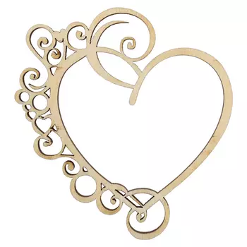 L-1049 Деревянная заготовка 'Сердечко' №7 7,9*8,4см АСТРА